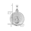 Black Bow Jewelry 14k White Gold Hollow Round Miraculous Medal Pendant, 15mm (9/16 Inch) - 4 of 4