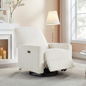 VANOMi 31.5‘’ Boucle Swivel Glider Power Recliner - 1 of 4
