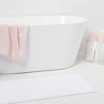 White Tufted Chenille Bath Runner 20"x58" Recycled Polyester