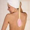 Unique Bargains Double Side Long Handle Bath Brush 4.13"x2.36" 1 Pc - 2 of 4