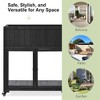 TiramisuBest Mini Wood Cold Frame, Compact 2 Doors Garden Greenhouse with Wheels, Raised Bed with Liner for Indoor Outdoor Use - 4 of 4