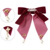 INSPIRE CHIC Women's Retro Velvet Ribbon Pre-Tied Big Bowknot Brooch Pin - 3 of 4