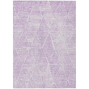 Purple And Ivory Geometric Washable Indoor Outdoor Area Rug - 1 of 4