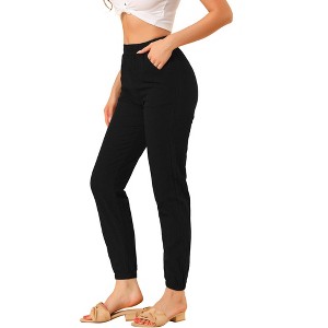 INSPIRE CHIC Women's Casual Elastic Waist Long Cotton Joggers Pants with Pockets - 1 of 4