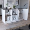 NicBex 2 Open Shelves Kitchen Island Cart with 2 Cabinets,Kitchen Island with Storage,Modern Kitchen Table,Island Table for Kitchen,White+Gray - 2 of 4