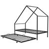 Twin Size Metal House Bed With Trundle - 3 of 4