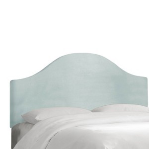 Custom Upholstered Curved Headboard - Velvet Pool - Twin - Skyline Furniture , Velvet Blue