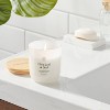 Milky Glass Wooden Wick Olive Leaf and Oud Jar Candle 8oz - Threshold™ - 2 of 3