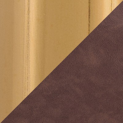 Gold Metal and Espresso Faux Leather Counter Stools