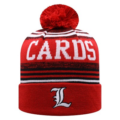 NCAA Louisville Cardinals Men's Rupture Knit Cuffed Beanie with Pom