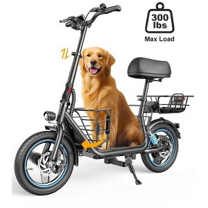 Mastgoal 650W Electric Scooter with Seat for Heavy Adults up to 300LB - 14"Wheels with Basket for Big Dog & Dual Shock Absorbers, 48V/13.5AH Battery - 1 of 4