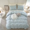 King Floral Duvet Cover, Brushed Microfiber 3 - Piece Set, Garden Blue Pattern, Zipper Closure, Luxurious Soft Breathable - 4 of 4