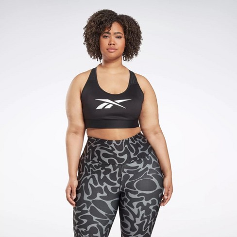 Reebok Lux Vector Racer Sports Bra (Plus Size) 1X Black