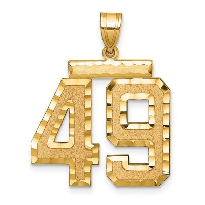 Black Bow Jewelry 14k Yellow Gold, Varsity Collection, Large D/C Pendant Number 49