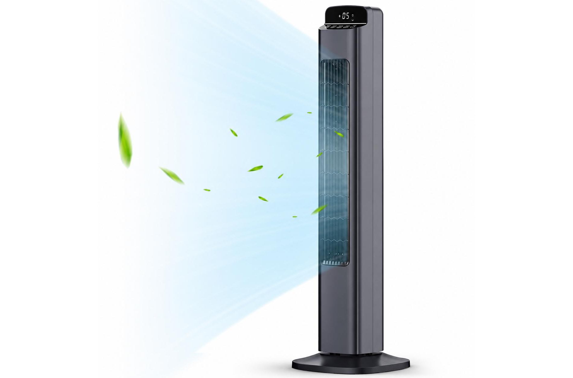 ZAFRO 80° Oscill. Tower Fan, Bladeless, 5S/3M, Quie, Grey
