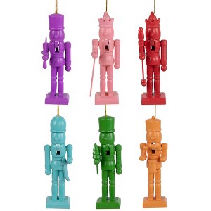 Northlight Nutcracker Wooden Christmas Ornaments - 5" - Multicolor - Set of 6 - 1 of 4