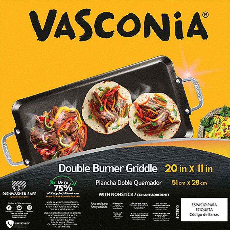 VASCONIA® 20-In. x 11-In. Double Burner Griddle, 3 of 5