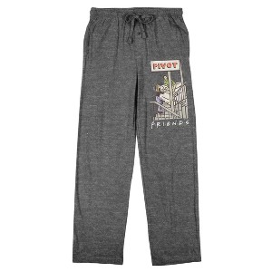 Friends TV Illustrated Pivot Scene Men's Gray Heather Sleep Pajama Pants - 1 of 4