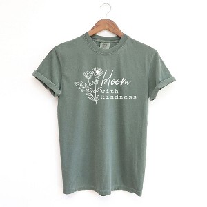 Simply Sage Market Women's Bloom With Kindness Wildflower Short Sleeve Garment Dyed Tee - 1 of 3