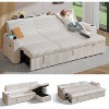 Dyonery 101" Sectional Sleeper Sofa Bed, Pull-Out Bed, Reclining Backrest, Reversible Storage Chaise, USB Ports & Cup Holders - 2 of 4