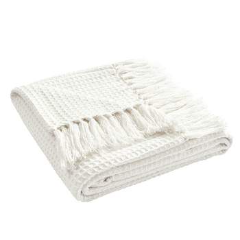 50"x60" Waffle Cotton Knit Throw Blanket - Lush Décor