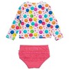 RuffleButts Baby/Toddler Girls UPF50+ Long Sleeve Zipper Rash Guard 2-Piece - 2 of 4