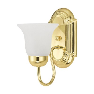 Elegant Riviera Polished Brass Vanity Light with White Alabaster Glass