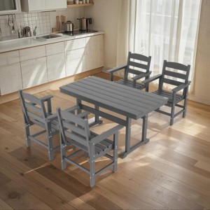 Outdoor Patio Dining Set, 5 Pcs Dining Set with Chairs and Table, Furniture Set for 4 People, Dining Table Set with Steel Frame-Coolbibila - 1 of 4