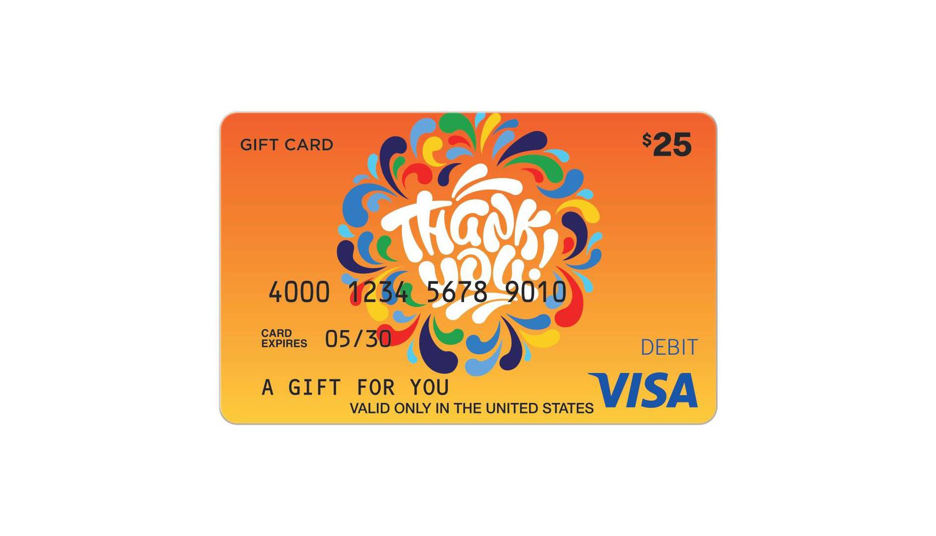 Visa Thank You eGift Card - $25 + $4 Fee