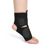 Unique Bargains Ankle Support with Hook Loop Closure Wrap Protector Insoles Black 1 Pc - 2 of 4