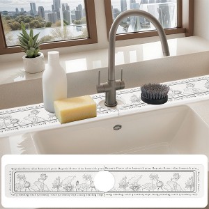 REGALWOVEN  Floral Kitchen Sink Splash Guard, Faucet Mat for Kitchen Sink Splash Guard - 1 of 4