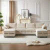 TiramisuBest 113.5" U-Shaped Modular Corduroy Sectional Sofa with Storage Ottoman, 6-Seat Convertible Chaise for Living Room,Beige - 3 of 4