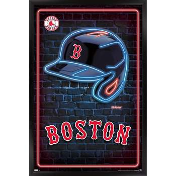Trends International MLB Boston Red Sox - Neon Helmet 23 Framed Wall Poster Prints