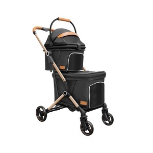 Itopfox Double Pet Stroller for Small to Medium Dogs & Cats - 4-Wheel Jogger with Detachable Carriers, Storage Basket & Easy-Fold Frame for Outdoor - 1 of 4