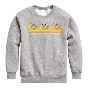 Boys' - Pokémon - Pikachu Eevee Friends Retro Stripe Graphic Long Sleeve Fleece Sweatshirt - 1 of 4