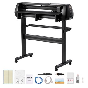 VEVOR Vinyl Cutter Machine, 34 inch Max Feed Width, Dual Blades, Adjustable Force and Speed, LED Display,Compatible with Windows and macOS,Black - 1 of 4