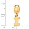Black Bow Jewelry 14k Yellow Gold Plated Sterling Silver Illinois Fighting Illini NCAA Bead Charm - 2 of 3