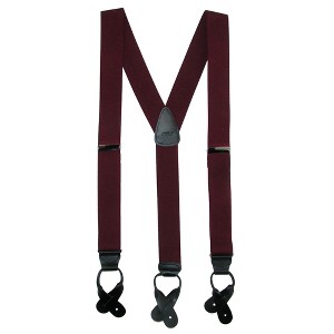 CTM Men's Big & Tall Elastic Button End Dress Suspenders with Silver Hardware - 1 of 4