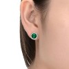 Guili Sterling Silver Colored Cubic Zirconia Round Halo Stud Earrings, a Radiant and Classic Jewelry Piece for a Versatile and Elegant Appeal - 2 of 4