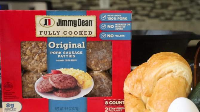 Jimmy Dean Original Fully Cooked Pork Sausage Patties - 9.6oz/8ct, 2 of 13, play video
