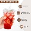 Attop 100 Pack 20 oz Clear Plastic Cups with Lids and Straws, Disposable Iced Coffee Cups with Lids for To-Go Cold Drinks - 2 of 4