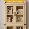 High arched bookcase, 71.7 inches, with 2 inner drawers, freestanding storage cabinet with anti-tip device, suitable for living room, bedroom - 3 of 4