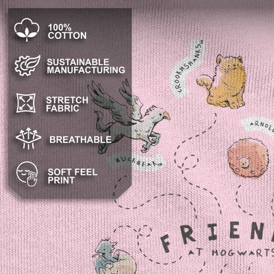 Harry Potter Girl's Harry Potter Animals and Pets from Hogwarts T-Shirt - Light Pink - Large — фото 4
