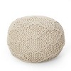 Morven Modern Knitted Cotton Round Pouf - Christopher Knight Home - 2 of 4