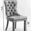 INFURNIC Dining Chairs Modern Tufted Upholstered Chair with Nailhead Trim and Solid Wood Legs for Dining Room, Beige, 25.5"*19.7"*37.4" - 2 of 4