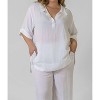 Women's Linen Viscose Blouse - Plus - mat fashion - 3 of 4