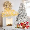 Hrinhom 4.5FT Flocked Christmas Tree,Pre-Decorated Frosted Artificial Tree with Hinged Structure - 2 of 4