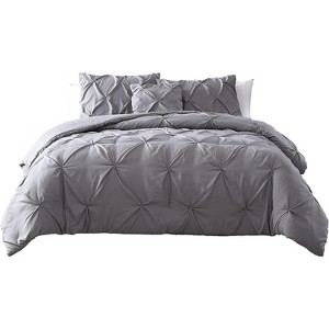 The Nesting Company Spruce Pinch Pleat Bedding Collection 4 Piece Comforter Set 2 Pillow Shams, & 1 Decorative Pillow - 1 of 4