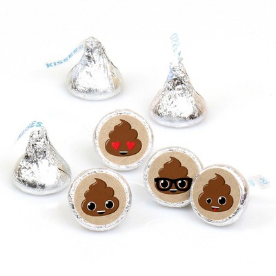 Big Dot of Happiness Party 'Til You're Pooped - Poop Emoji Party Round Candy Sticker Favors - Labels Fit Hershey's Kisses (1 sheet of 108)
