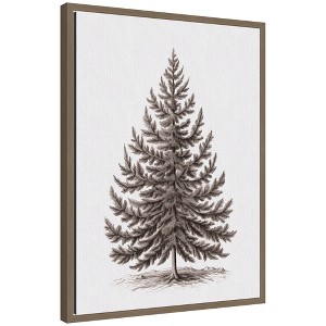 Kate & Laurel All Things Decor Sylvie Framed Canvas Vintage Evergreen Fir Tree I by the Creative Bunch Studio - 1 of 4